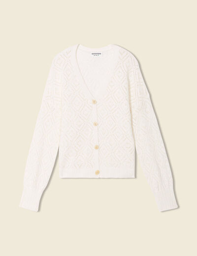 Gilet ajouré éco-responsable creme femme