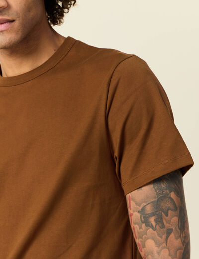 T-shirt éco-responsable marron homme