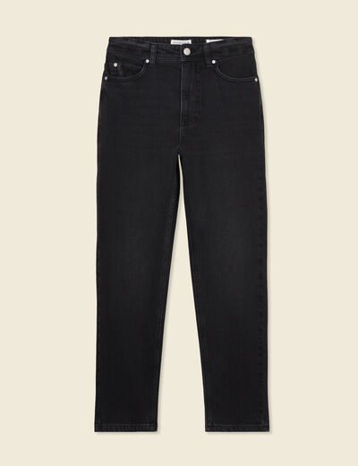 Jeans mom slim denim noir femme