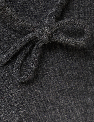 Cagoule tricot&eacute;e gris fonc&eacute; femme