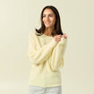 Pull manches longues col rond jaune femme