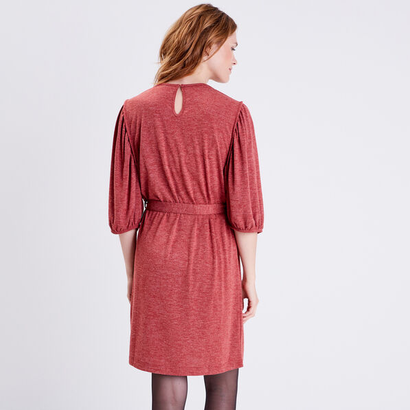robe droite ceinturee orange fonce femme Robe droite ceinturée orange foncé femme