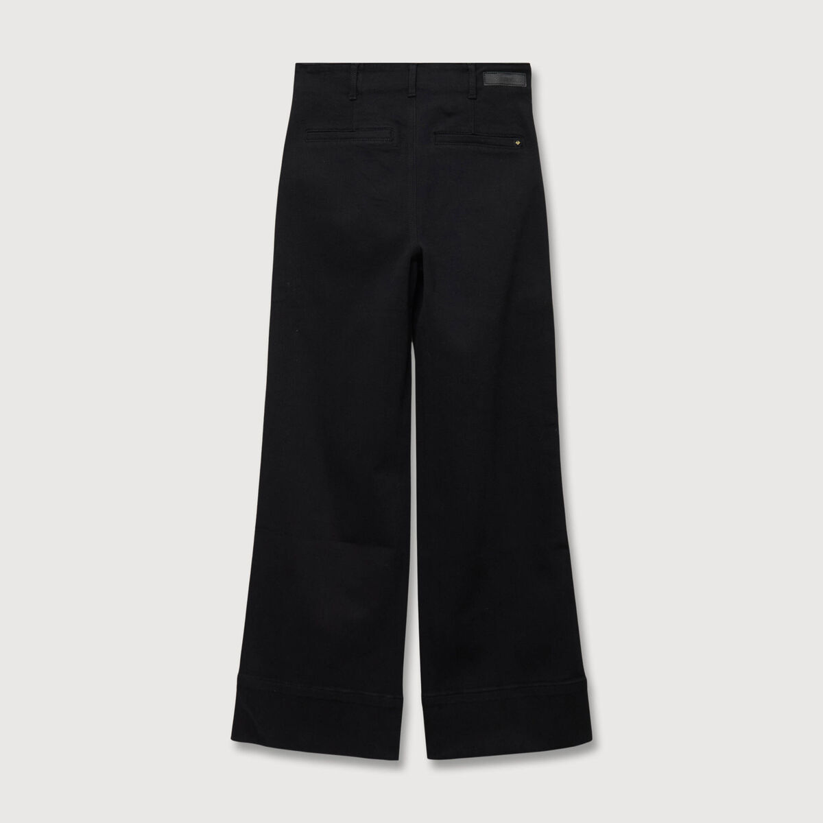 Jeans wide large taille haute denim noir femme
