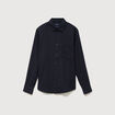 Chemise manches longues en coton bleu marine homme