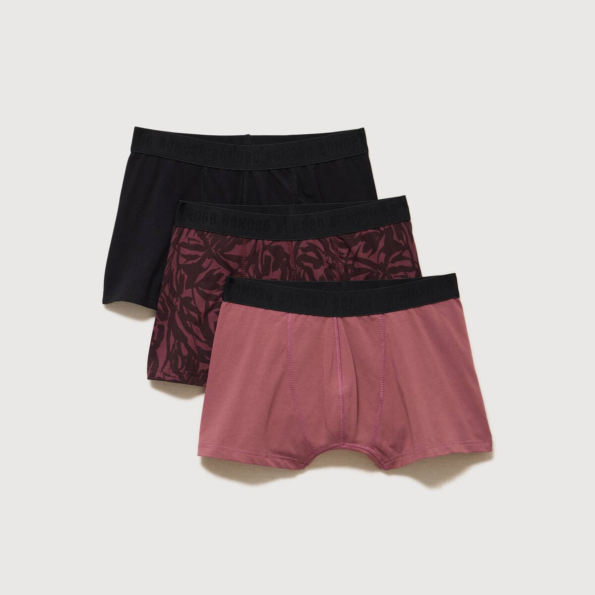 Lot de 3 boxers vieux rose homme