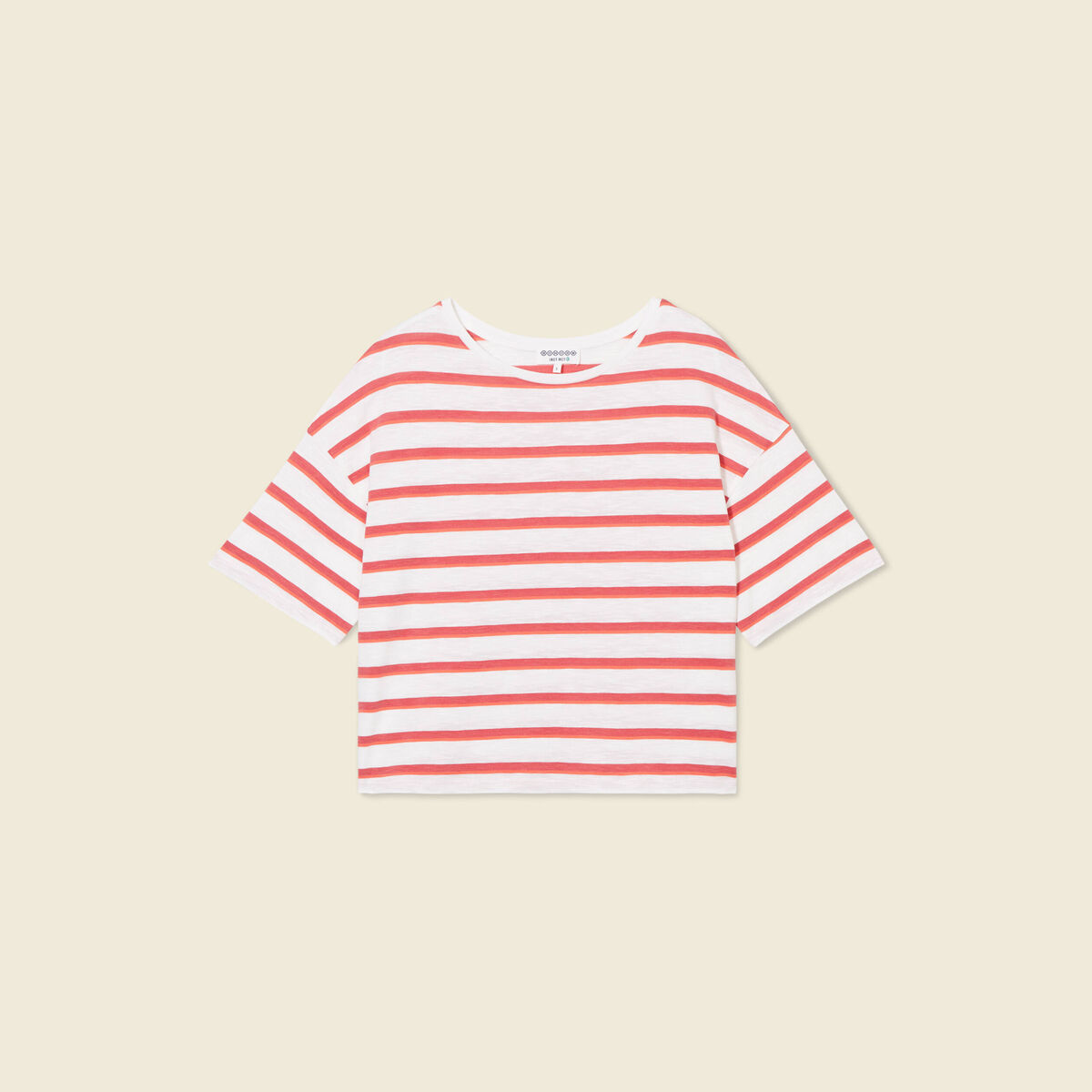 T-shirt manches courtes ecru femme