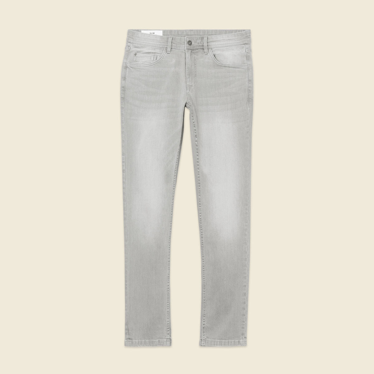 Jeans slim longueur 32 denim snow gris homme