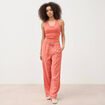 D&eacute;bardeur cropped d&eacute;collet&eacute; doubl&eacute; rouge fonc&eacute; femme