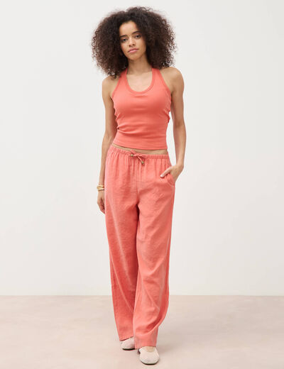 D&eacute;bardeur cropped d&eacute;collet&eacute; doubl&eacute; rouge fonc&eacute; femme