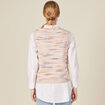 Pull sans manches ajouré creme femme