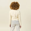 Veste tweed courte jaune pastel femme
