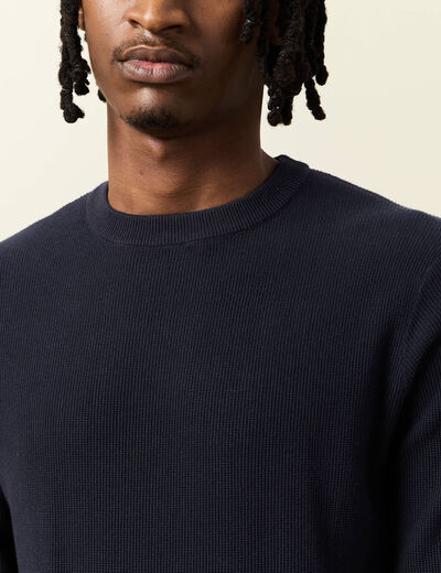 Pull éco-responsable bleu marine homme