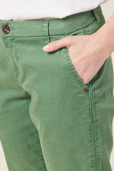 Pantalon chino Instinct vert femme