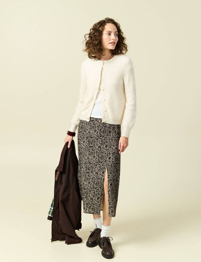 Jupe fluide noir femme
