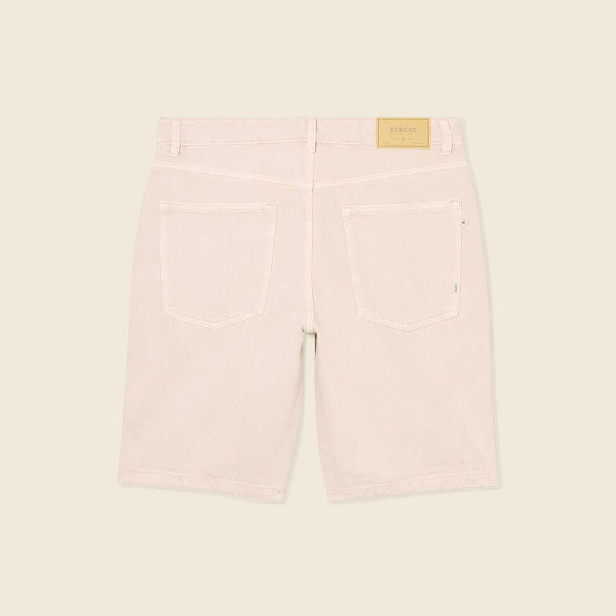 Bermuda droit en jean rose homme