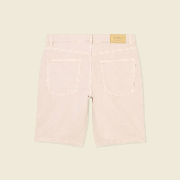 Bermuda droit en jean rose homme