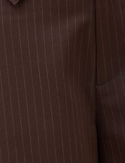 Pantalon large taille haute fluide marron fonc&eacute; femme