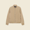 Blouson col droit manches longues marron homme