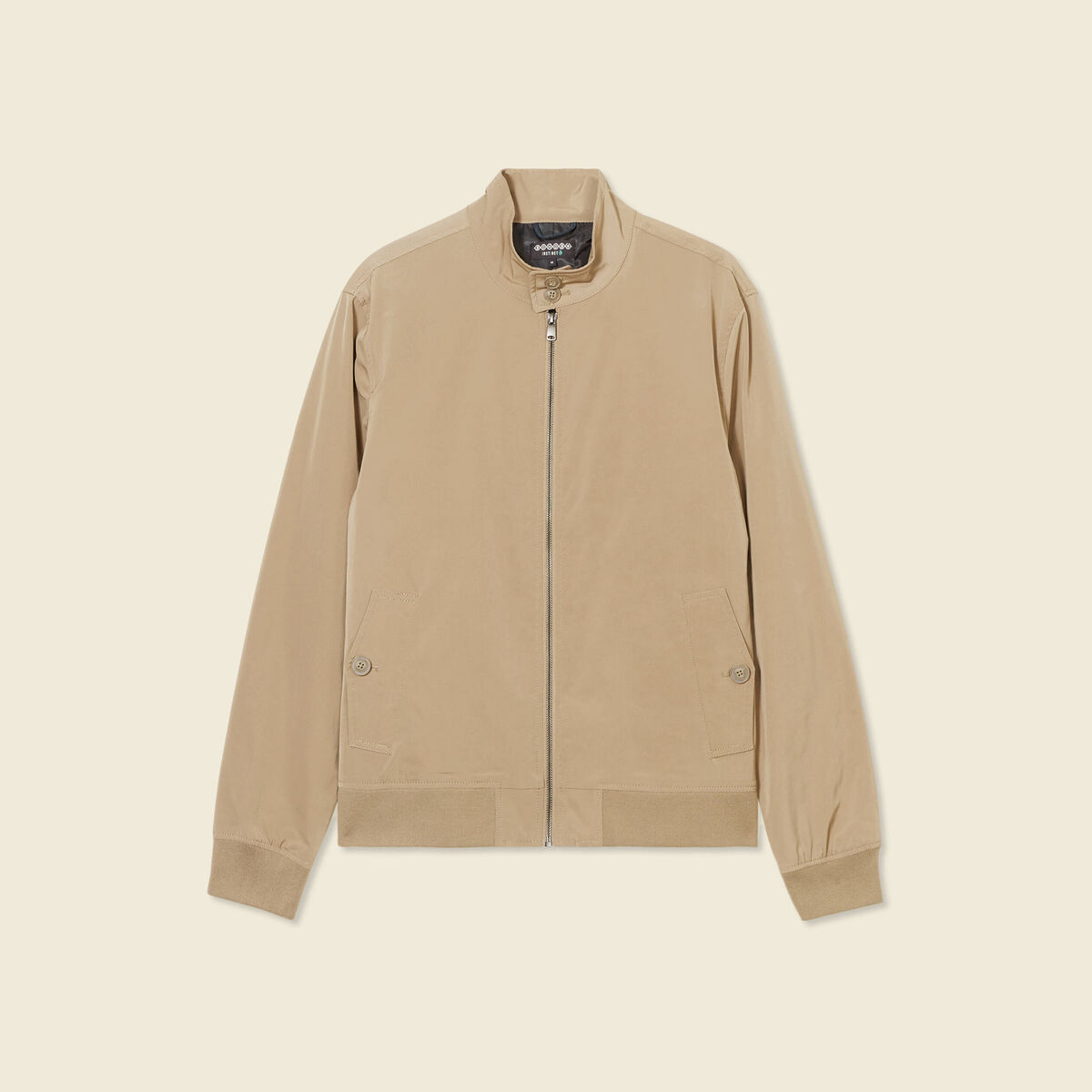 Blouson col droit manches longues marron homme
