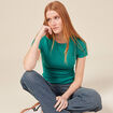 T-shirt manches courtes vert turquoise femme