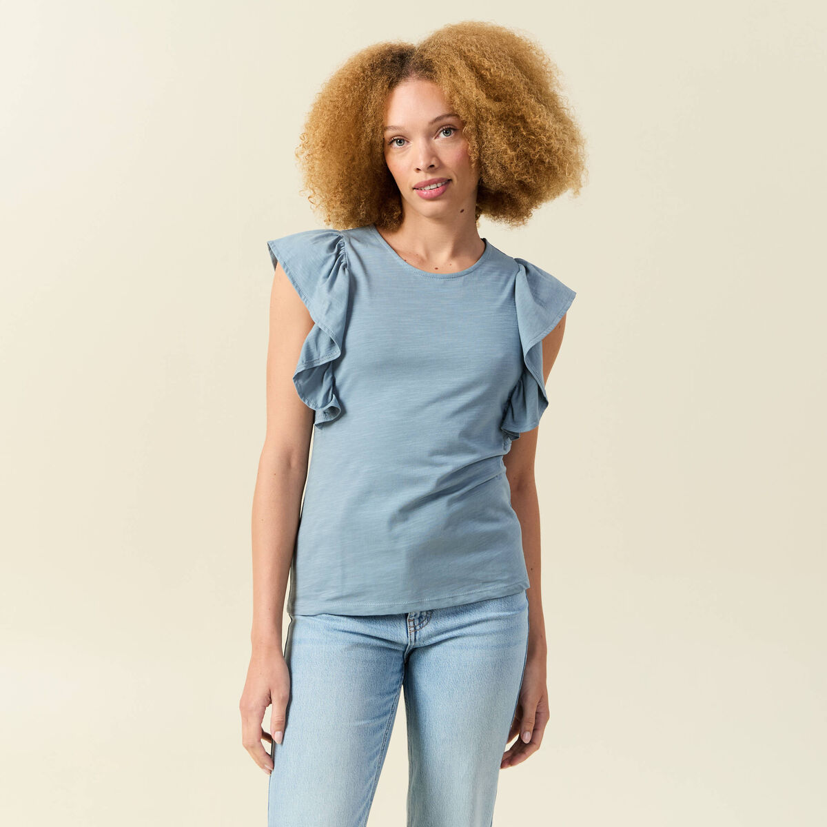 D&eacute;bardeur sans manches gris femme