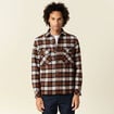 Surchemise manches longues marron homme