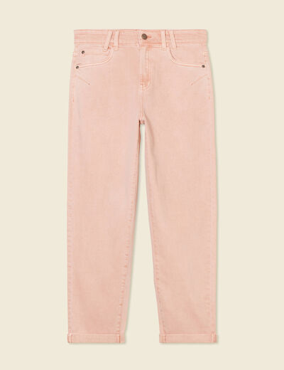 Jeans boyfriend 7/8ème rouge clair femme