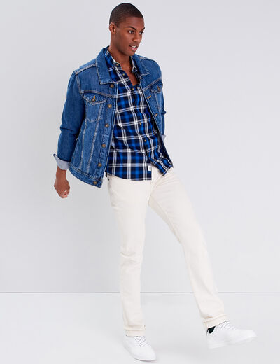 Chemise manches longues bleu marine homme