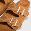 Mules avec d&eacute;tails clout&eacute;s marron femme