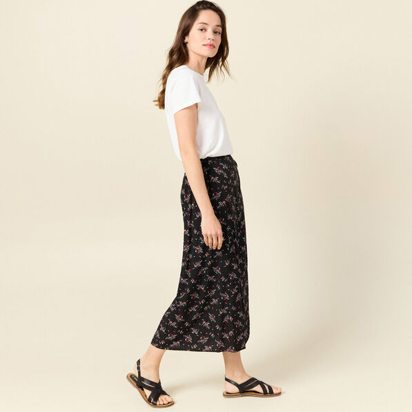 Jupe longue évasée noir femme