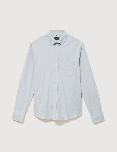 Chemise manches longues col am&eacute;ricain vert clair homme