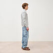 Sweat droit col rond manches longues gris clair homme