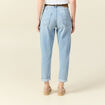 Jeans mom ceinture foulard denim bleach femme