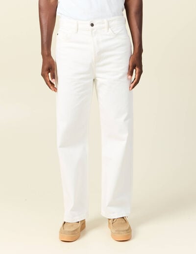 Jeans loose 5 poches denim blanc homme