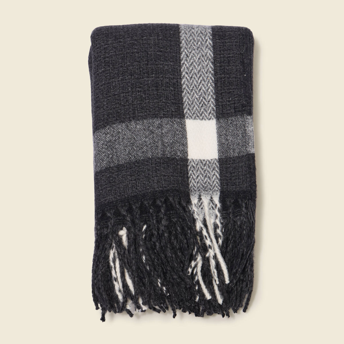 &Eacute;charpe &agrave; franges gris fonc&eacute; homme