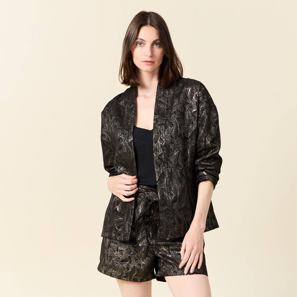 veste droite eco responsable couleur or femme Veste droite éco-responsable couleur or femme