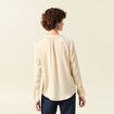 Blouse manches longues satin creme femme