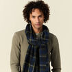 Écharpe à franges bleu marine homme