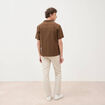 Chemise manches courtes col tailleur taupe homme