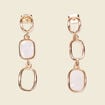 Boucles d'oreilles pendantes blanc femme