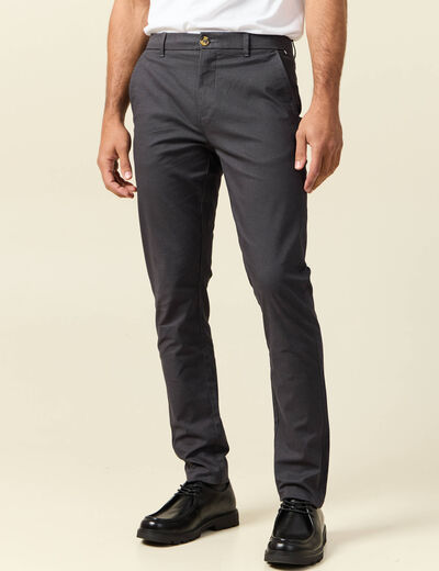 Pantalon chino slim gris fonc&eacute; homme