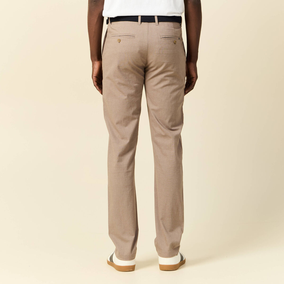 Pantalon chino straight taupe homme