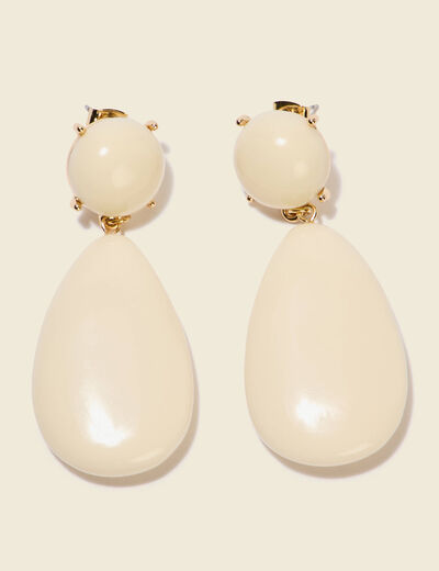 Boucles d'oreilles creme femme