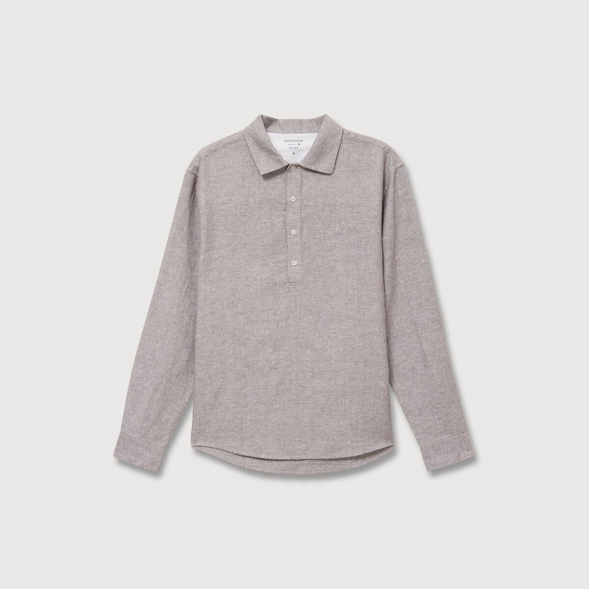 Col vareuse boyfriend manches longues marron fonc&eacute; homme