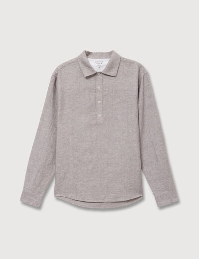 Col vareuse boyfriend manches longues marron fonc&eacute; homme
