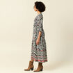 Robe longue évasée noir femme