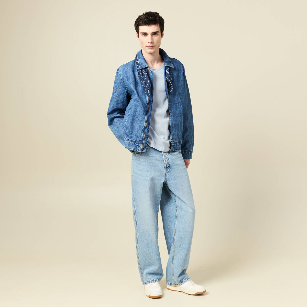 T-shirt manches courtes homme bleu gris homme