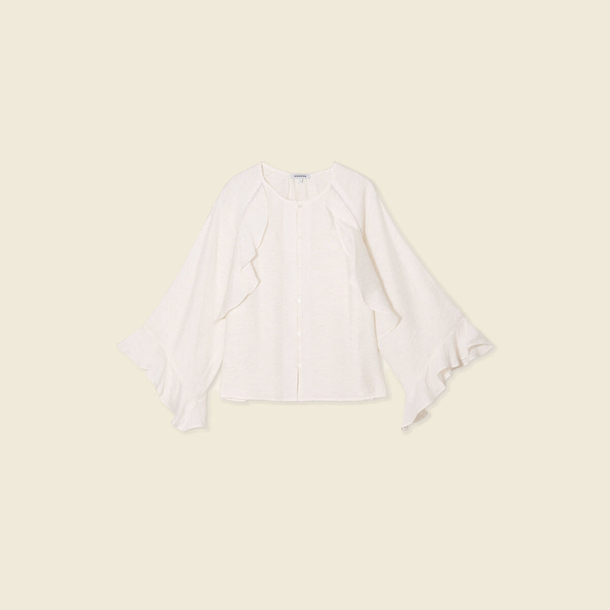 Chemise manches longues ecru femme