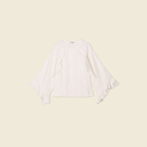 Chemise manches longues ecru femme