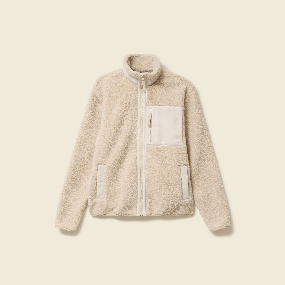 Sweat effet polaire manches longues sable homme